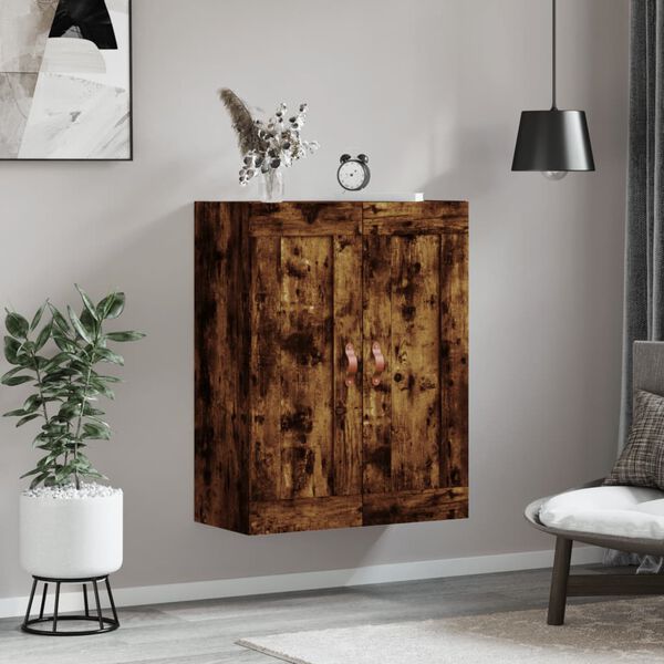 vidaXL Wall Mounted Cabinet Smoked Oak 69.5x34x90 cm Engineered Wood