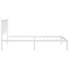 vidaXL Metal Bed Frame without Mattress with Headboard White 100x190cm