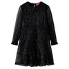 vidaXL Kids'Dress with Long Sleeves Black 116