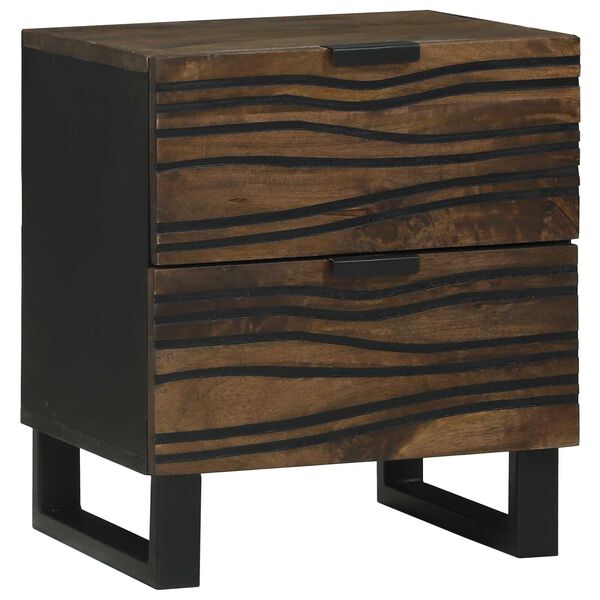 vidaXL Bedside Cabinet 2 pcs Walnut 40 x 33 x 46 cm Solid Acacia wood