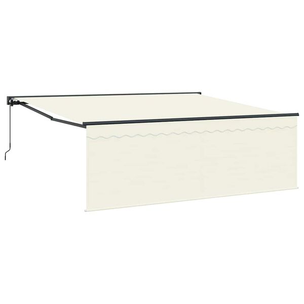 vidaXL Retractable Awning Cream 400 x 300 cm Polyester and Aluminium