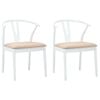 vidaXL Dining Chair 2 pcs Solid Rubber Wood White and Brown