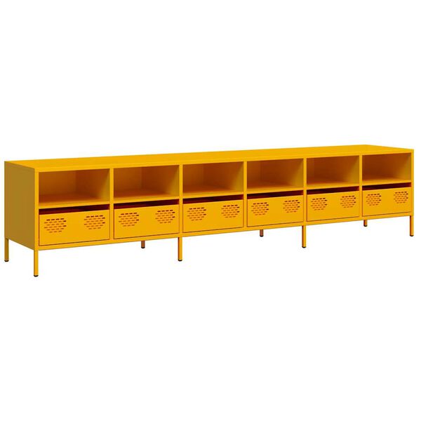 vidaXL TV Cabinet Mustard Yellow 202x39x43.5 cm Cold-rolled Steel