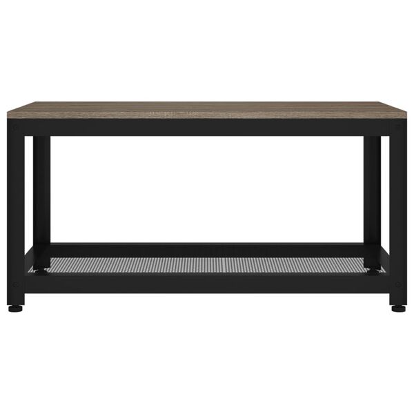 vidaXL Coffee Table Grey and Black 90x45x45 cm MDF and Iron