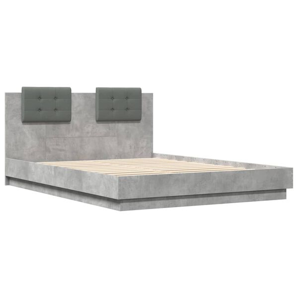 vidaXL Bed Frame without Mattress Concrete Grey 150x200 cm King Size