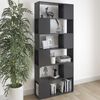 vidaXL Book Cabinet Room Divider Grey 80x24x186 cm Engineered Wood