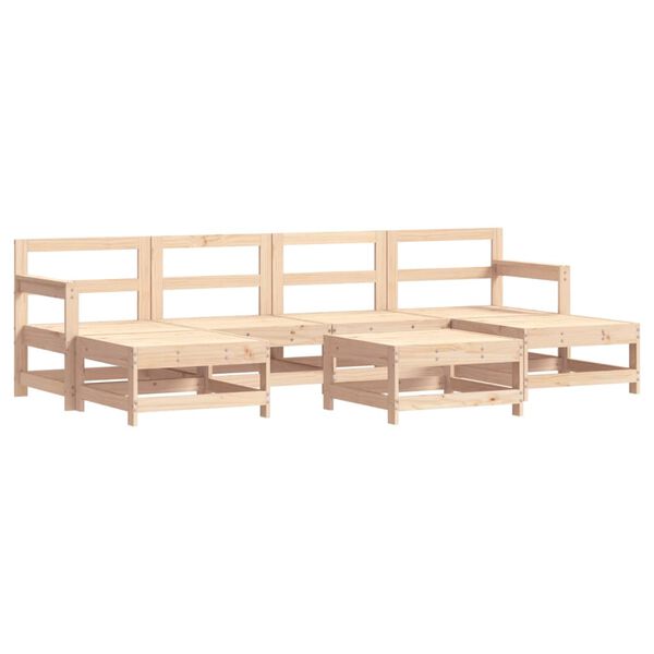 vidaXL 7 Piece Garden Lounge Set Solid Wood Pine