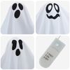 vidaXL Halloween Hanging Ghost with 3 LEDs 3 pcs White Polyester