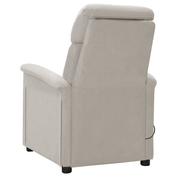 vidaXL Massage Chair Light Grey Microfiber Fabric