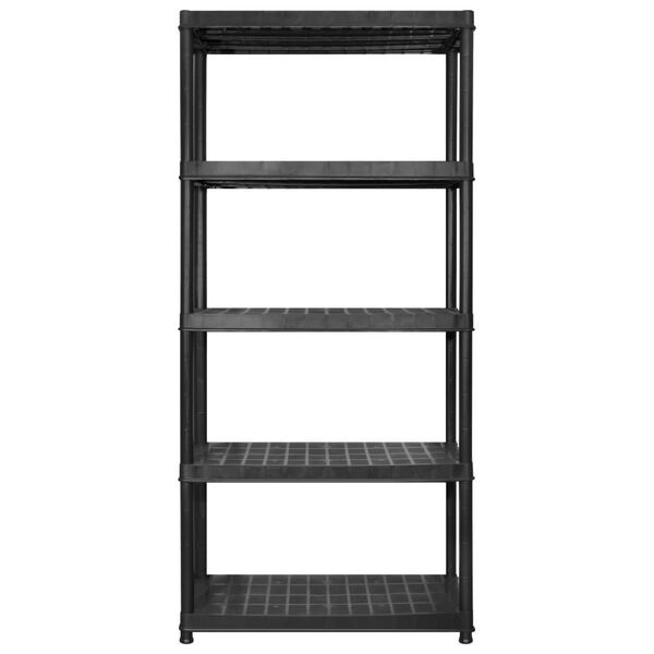 vidaXL Storage Shelf 5-Tier Black 170x40x185 cm Plastic