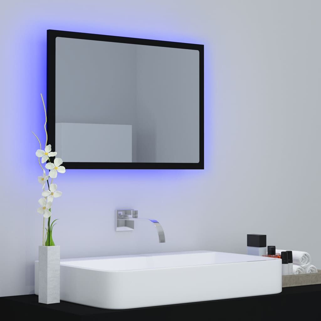 Blue led discount bathroom mirror