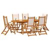 vidaXL 7 Piece Garden Dining Set Solid Wood Acacia and Textilene