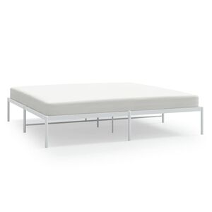 vidaXL Metal Bed Frame without Mattress White 180x200cm