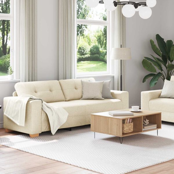 vidaXL Sofa 2 pcs Beige Linen