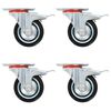 vidaXL Swivel Casters with Double Brakes 4 pcs 75 mm