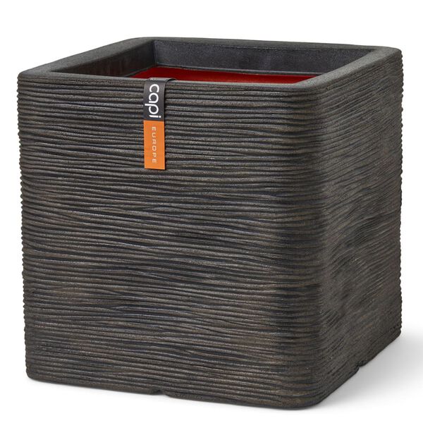 Capi Planter Nature Rib Square 40x40x40 cm Dark Brown