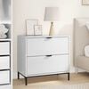 vidaXL Bedside Table with Drawer High gloss white 63.5 x 36 x 61 cm