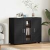 vidaXL Wooden Cabinet Black 88.5 x 30.5 x 73 cm Engineered Wood