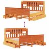vidaXL Bookcase Bed without Mattress Wax Brown 140x190 cm Solid Wood Pine