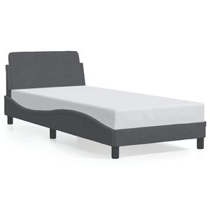 vidaXL Bed Frame "Dover" Dark Grey 90x190 cm Single Velvet