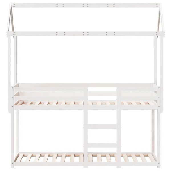 vidaXL Bunk Bed without Mattress White 75x190 cm Small Single Solid Wood Pine