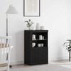 vidaXL LED Sideboard Black Oak 60.5 x 37 x 100 cm Engineered Wood