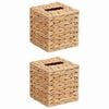 vidaXL Tissue Box Covers 2 pcs Water hyacinth 14.5 x 14.5 x 15 cm