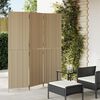 vidaXL Room Divider 3 Panels Beige Poly Rattan
