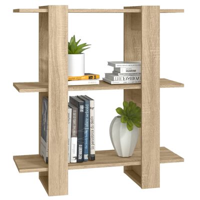 vidaXL Book Cabinet/Room Divider Sonoma Oak 80x30x87cm