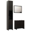 vidaXL 3 Piece Bathroom Furniture Set Black Engineered Wood