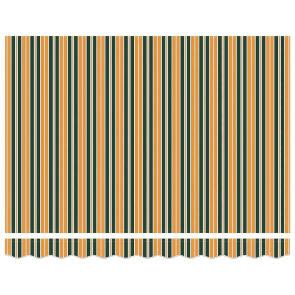 vidaXL Awning Striped Green and yellow 3 x 2.5 m Polyester and metal