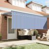 vidaXL Retractable Awning Manual Blue and White 400 x 200 cm