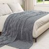 vidaXL Throw Blanket Dark Grey 240 x 220 cm Fleece