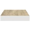 vidaXL Floating Wall Shelf Oak and White 40x23x3.8 cm MDF