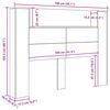 vidaXL Headboard Cabinet with LED Old Wood 140 x 16.5 x 103.5 cm