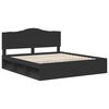 vidaXL Bed Frame with Headboard Black 200 x 200 cm Solid Pine Wood
