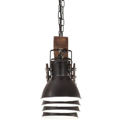 vidaXL Industrial Ceiling Lamp Black E27 Mango Wood