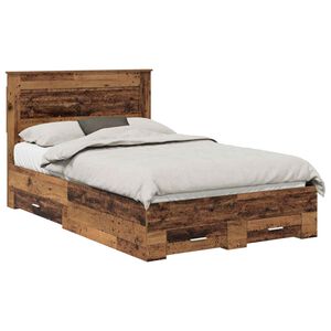 vidaXL Bed Frame with Drawer with Headboard Manual Engineered Wood