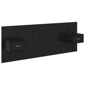 vidaXL Headboard With Cabinet 3 pcs Black Oak Engineered Wood