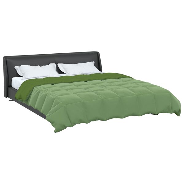 vidaXL Summer Duvet Quilted Green 240 x 260 cm Microfiber