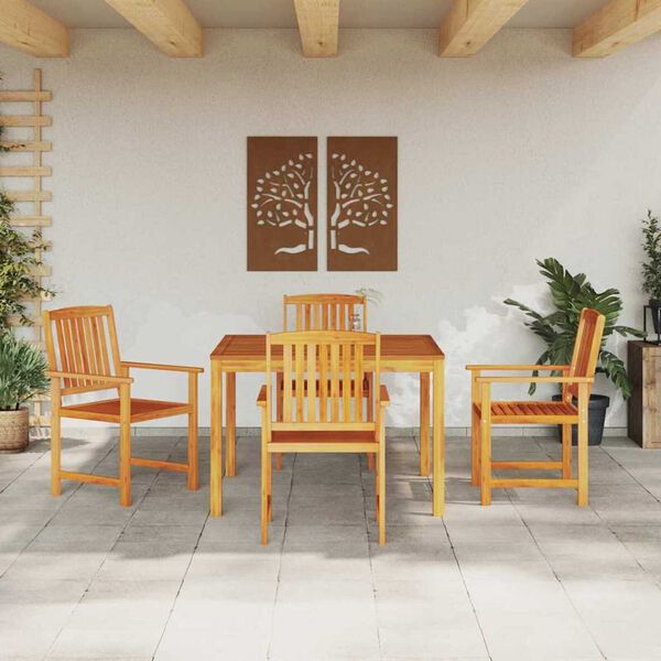 vidaXL Garden Dining Set 5 pcs Brown Solid acacia wood
