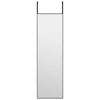 vidaXL Door Mirror Black 30x100 cm Glass and Aluminium