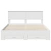 vidaXL Bed Frame with Headboard White 160 x 200 cm Engineered Wood