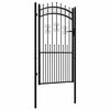 vidaXL Fence Gate KAMPEN with Spear Top Black 103x175 cm Steel