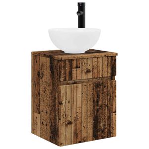 vidaXL Wall-mounted Sink Vanity Old Wood 39 x 35 x 63 cm