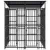 vidaXL Outdoor Dog Kennel with Roof Steel 3.69 m&sup2;