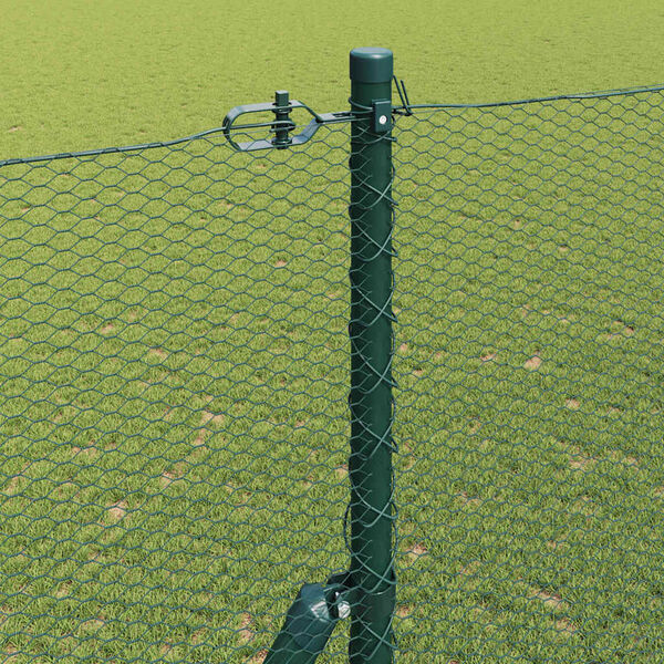 vidaXL Fence Post Green 10 x 1.5 m (13 mm mesh) Steel and PVC