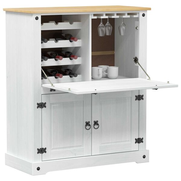 vidaXL Wine cabinet White 97 x 45 x 114 cm Solid Pine Wood