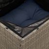 vidaXL Garden Sofa with Cushion 3 pcs Grey Poly rattan