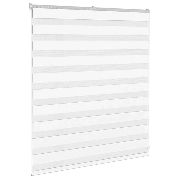 vidaXL Zebra Blind White 130x100 cm Fabric Width 125.9 cm Polyester